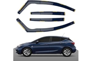 Haibak Juego de deflectores de viento compatibles con Opel Astra MK7 2015 en adelante, 5 puertas, Hatchback, 4 piezas, tintados en canal