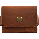 Hakiki Deri Minimal Kartlık, Erkek & Kadın Minimalist Kartvizitlik, Tek &Ccedil;ıt&ccedil;ıtlı Şık Para ve C&uuml;zdan, Hediyelik &Uuml;r&uuml;n (camel)