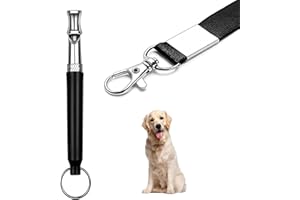 Diffaxy Fischietto per cani, fischietto per cani ad alta frequenza, silenzioso, frequenza regolabile, adatto per la maggior parte delle razze, nero