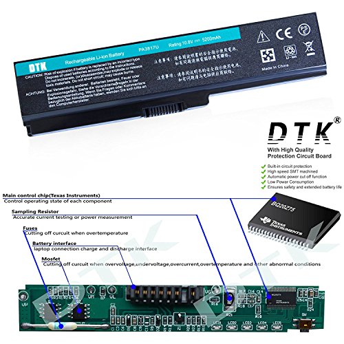 Dtk® Ultra Hochleistung Notebook Laptop Batterie Li-ion Akku für Toshiba Pa3817u-1brs Pa3819u-1brs Satellite C600 L640 L650 L650d L655 L700 L745 L755d M640 M645 P745 P755 P775 Series [Li-ion 6-cell 10.8V 4400mah] Notebook Battery - 2