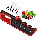 Affilacoltelli, Manuale 4 In 1 Con Affilacoltelli A Forbice - 6 Livelli Regolabili Manopola Ad Angolo Affilacoltelli Professi