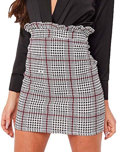 Women Blue Denim Jeans Solid Casual Hole Summer Button Short Mini Skirt (S)