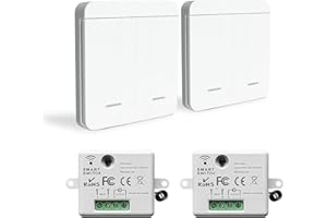 Bkiyougo Interrupteur sans Fil, Prise telecommande sans Fil, Interrupteur de sécurité de l'émetteur RF et contrôleur de récepteur 10A, Installation Facile pour Lampe jusqu'à 1500W