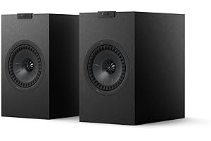 KEF Q1 Meta Altavoces de sobremesa pasivos HiFi, Negro Satinado | Música | Televisión y Home Cinema | Gaming | Reflector de Graves bidireccional | Transductor Uni-Q de 13 cm con Mat