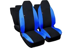 Auto Accessori Lupex - Housses pour siège auto, compatibles housses de siège auto pour Aygo, Noir Bleu Royal, Made in Italy, set pour sièges avant et arrière, tissu polyester, housses intérieures auto