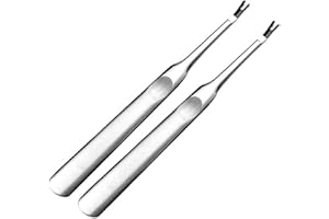 ROSARDEN Nail Cuticle Fork Nail Remover Tool Cuticle Cutter Remover Anti-slip Manicure Pedicure Trimmer, 2 PCS Nail Cuticle Trimmer, Nail Cuticle Remover Stainless Steel, Silver