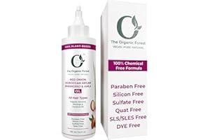 THE ORGANIC FOREST – VEGAN . PURE . NATURAL Organic Forest 100% Chemical Free Ayurvedic Hair Growth Oil | Blend of Red Onion Oil, Moroccan Argan Oil, Bhringraj Oil & Amla Oil | Hair Oil for Hair Fall and Regrowth | Men and Women | 100 ML