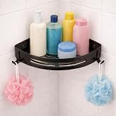 Fause Banyo K&ouml;şe Rafı 304 Paslanmaz &Ccedil;elik Şampuanlık 23x23 cm KBK100 (Mat Siyah)