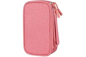 dogmoon Kabeltasche - Tragbare Kabel Organizer Tasche, Reise Elektronik Zubehör Tasche, Doppelschicht für Accessories Handy Ladekabel Powerbank USB - Pink
