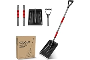 Yardwe Snow, Detachable Ice Scraper Snow Remover with Comfortable Grip Handle Anti-Freeze Telescopic Snow Scraper Camping and Outdoor Emergency
