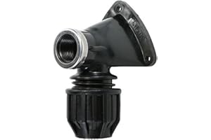 MULTISCREW MDPE Compression Wall Plate Elbow Fitting (BSB Tap Thread) 20, 25 mm Input + Female Thread for PE Pipes, 20mm x ½”, 25mm x 3/4" for Gardens, Farms, Building Sites, Garages (25mm x 3/4")