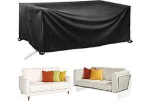TIAZHAN Garden Furniture Cover, 170 x 94 x 70cm Patio Set Cover Waterproof, 420D Heavy Duty Oxford Polyester Garden Table Cover Windproof，Anti-UV for Chair and Table Outdoor Rattan Sofa Cover, Rectangular