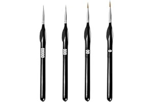 LEFEIRR 4er Feine Detail Pinsel Set, Kleine Künstlerpinsel Malen nach Zahlen Pinsel für Acryl, Aquarell, Öl, Miniaturen