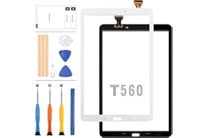 LADYSON Écran de rechange pour Samsung Galaxy Tab E 9.6 SM-T560 SM-T561 T560 T561 Écran tactile numériseur avec adhésif et outils (non LCD) Blanc
