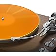 PRO SPIN Orange Glow Acrylic Turntable Mat - Platter Slipmat for 12" Vinyl Vintage Record Player - Antistatic Cover, Reduces Noise & Sounds from Static & Dust - Tighter Bass Quality, Record Player Mat