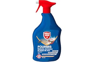 PROTECT EXPERT Spray Anti-Fourmis - Balcons - Terrasses - Pieds De Murs - 1L - Action Choc & Longue Durée - Effets Visibles Dès La Première Heure - Prêt-à-l'emploi - DTMAL1
