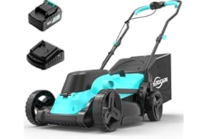 YARDCARE Akku Rasenmäher, Bürstenlos Motor, 18V, mit 4,0 Ah Akku und Ladegerät, 34 cm Schnittbreite,LED-Display，5-Fach höhenverstellbar（25-65 mm）, 30L Fangkorb