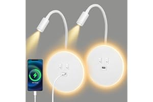 STRIXORN 2Pcs Applique LED da Parete Interno, Applique da Parete LED con Interruttore e Ricarica USB, 12W Luce Caldo 3000k Luce da Lettura Comodino, Lampada LED Moderno per Camera da Letto Soggiorno Bagno(F)