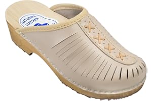 ESTRO Sabots Femme en Cuir Chaussures Hôpital Mules Femmes Sabots Orthopédiques CDL01