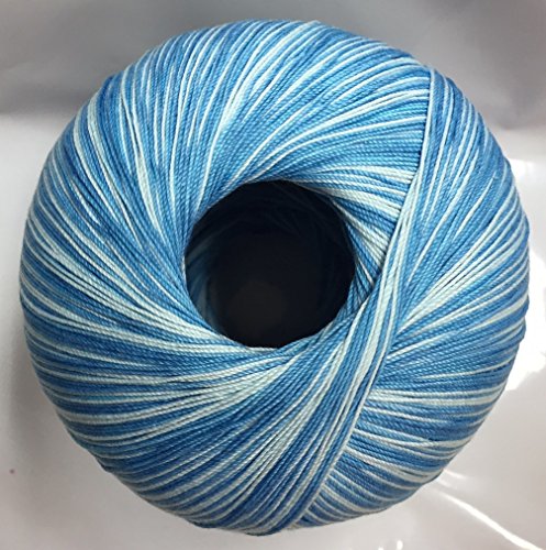 Gründl Filethäkelgarn, Häkelgarn Ombre mit Farbverlauf, 100 Gramm Kone, Farbe: 03 Ocean - 2
