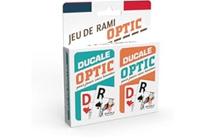LA DUCALE Ducale, Le Jeu Français Jeu de Rami 2 x 54 Cartes - avec Grands Index pour Les porteurs de Lunettes Multicolore