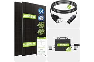 Balkonkraftwerk Komplettset 810W - Ja Solar Solarmodule je 405Wp, Eway 800W Mikro Wechselrichter mit WiFi, Photovoltaik Solaranlage PV Anlage für Haus Balkon Garten Terrasse (0% VAT für Privat Kunden)