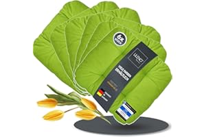 LILENO HOME Set di 6 cuscini per sedie colore verde mela (38 x 38 x 8 cm) adatti a sedie da giardino cucina o sala da pranzo comodi e resistenti ai raggi UV per interni Cuscino per sedia da esterni.