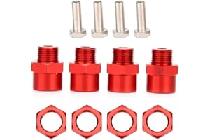 Tbest Adaptateur de moyeu hexagonal pour roue de 12 mm à 17 mm - Pour voiture D4 HSP 94123 1/10 RC (rouge)