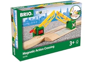 Brio World - 33750 - Passage à niveau magnétique - Accessoire pour circuit de train en bois - Action de jeu sans pile - Jouet mixte - A partir de 3 ans