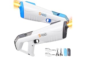 MAYSIDA 2 Packs Electric Water Gun with Led for Adults&Kids, Rechargeable&Powerful Automatic Continuous Water Pistol Up to 33FT Range+500ml, Water Toys Gift for Adults Children Summer Outdoor Pool Beach Party