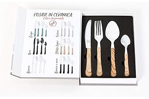 E.I.I. SET POSATE IN CERAMICA, ANALLERGICI, 4 PEZZI (Legno)