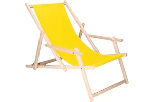 SPRINGOS Tumbona de Madera de Haya Tumbona de jardín con reposabrazos Tumbona de Playa