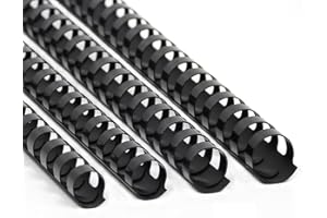 ‎RAYSON RAYSON Plastikbinderücken, 90-140 Blatt,12 mm 14 mm 16 mm 18 mm, 21-Ring, Multi-Size, DIN A4, Schwarz, Packung mit 80 Stück