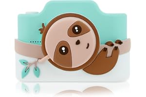 Kidamento Kids Digital Camera & Video Camcorder with Touchscreen, Soft Silicone Casing, Detachable Lens Cap, 32GB Memory Card - Model K Zippy The Sloth