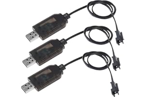OTOTEC 3 szt. kabel do ładowarki USB do samochodu RC wyjście akumulatora 6,0 V 250 mA SM 2P złącze wtyczka zasilacz kabel ładujący czarny