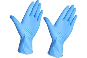 SUPER MUNDO SM Super Mundo - Guantes de nitrilo, 100 pcs caja (M, Azul), guantes nitrilo, sin polvo y sin látex, guantes desechables, guantes de examen, no estériles (M, Azul)