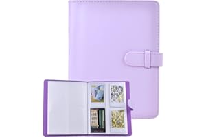 MUZIRI KINOKOO Album fotograficzny z 128 kieszeniami na 3-calowy film Fuji Instax Mini EVO/Mini 12/11/9/8/7+/25/90 aparat fotograficzny, fotoksiążka, fioletowy