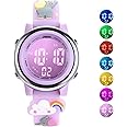 Kids Digital Watches Toddler 3D Cartoon Wrist Watch 7 Color Luminous Waterproof Sport Watch Electrical Watches with Alarm Stopwatch for 3-10 Year Boys Girls