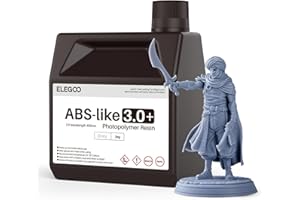 ELEGOO ABS-Like 3.0 Plus 3D Drucker Resin Grau 2000g, Hohe Hitzebeständigkeit 3D-Drucker Harz, Niedrigere Viskosität und Schrumpfung, 405nm LCD-UV-Aushärtung für MSLA/LCD/DLP 3D-Drucker