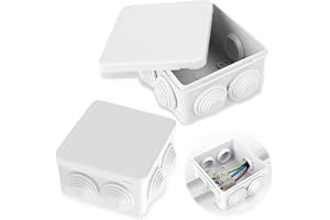 MengQiLe 2 Stück Abzweigdose Wasserdicht IP55, Verteilerdose Aufputz, ABS-Gehäuse Anschlussdose, Elektrische Abzweigkasten mit 7 Kabeleinführungen für Innen Außen Outdoor (85x85x50 mm, Weiß)