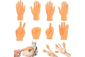 BOFYTR 8 Pcs Tiny Hands Finger Puppets, Small Mini Finger Hands, Mini Little Hands Finger Puppets, baby hands, Finger Props Rock-Scissors Toys for Cat Dog Pets Playtime