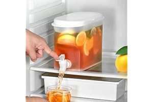 BVIZYELCK Dispensador De Bebidas Con Grifo, 3,5 L Dispensador De Agua Para Nevera, Recipiente De Agua Frigorífico, Hervidor De Agua Fría Con Grifo, Dispensador De Jugo Para Bebidas Frías, Té Helado