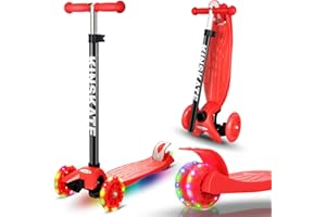 CUTEMELO Patinete Niños con 3 Ruedas LED para Niño y Niña de 3 a 12 Años Scooter Infantil Manillar de Altura Ajustable de 68 a 79 cm