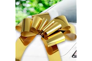 Jonami Lazo Regalo Grande para Coche. Lazo Gigante Dorado para 18 Cumpleaños o Coche. XXL Oro - ø 76 cm