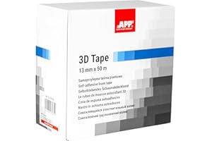 AUTO-PLAST PRODUKT APP 3D Tape Schaum Abdeckband | Schaumklebeband I Foam Masking Tape | Schaumdichtband | Lackierzubehör | Rolle 13mm x 50m