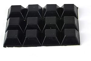 ANVFLIK Black Rubber Feet (12Pack) Self Stick Bumper Pads - Adhesive Tall Square Bumpers for Electronics, Appliances, Furniture