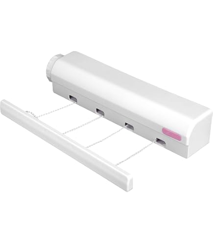 JUWEL Artweger By Rolldry 40142 Stendibiancheria Da Parete Estensibile, 5 Fili X 4,2 M, Con Tecnica Di Bloccaggio E Avvolgimento Automatico