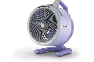 Shark FlexBreeze HydroGo, ventilateur brumisateur portable, rafraîchisseur d'air silencieux intérieur/extérieur, discret et durable, avec/sans fil, léger, 5 réglages de vitesse, Lila FA050EULV