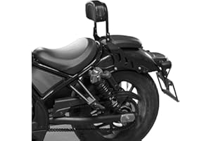 TAZGANTAX Motorcycle Sissy Bar Backrest for Rebel 1100 CMX1100 CM1100 2021 2022 2023 2024 2025 2026 Detachable Driver Passenger Rear Seat Leather Upright Back Rest