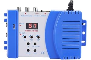 Bewinner HDMI-Modulator-HF-Konverter, Koaxial-Composite-VHF-UHF-SDR-Demodulator-Adapter, Digitaler HF-Modulator für PAL NTSC-Format für HDMI, AV-zu-HF-Konverter für